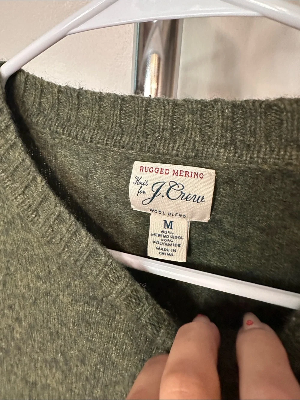 J. Crew Men's Olive Green Crewneck Sweater